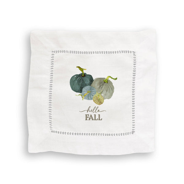 Meadow Pumpkins with Hello Fall: Dishtowel / -