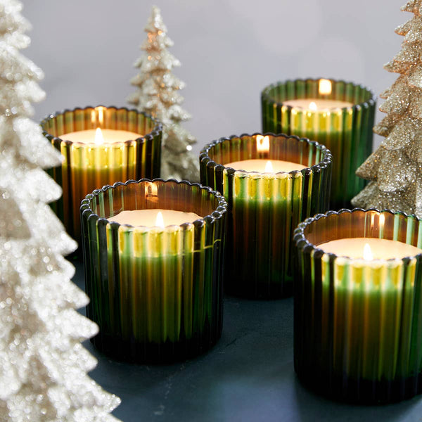 Balsam Fir & Cedar Candle In Green Glass 7oz. Ctn. 6