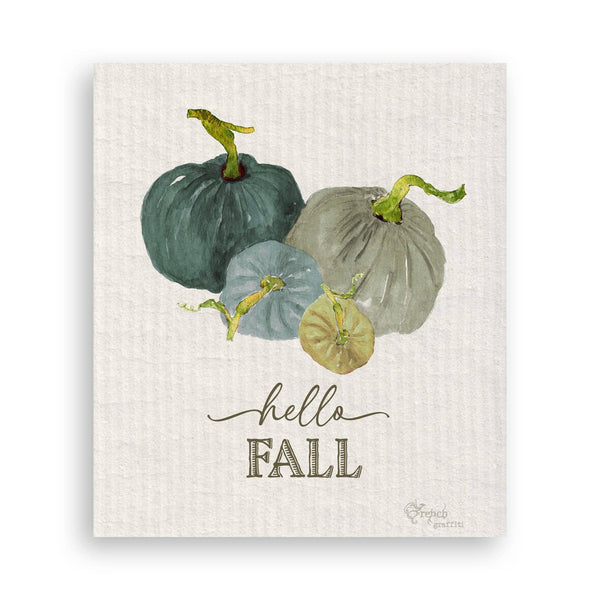 Meadow Pumpkins with Hello Fall: Dishtowel / -