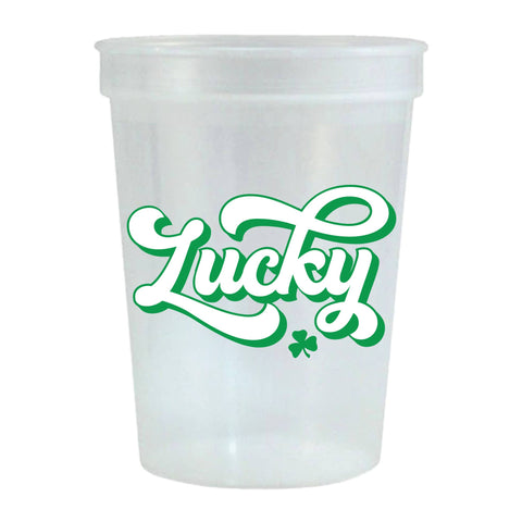 Lucky Shamrock  Green Stadium Cups- St Patricks