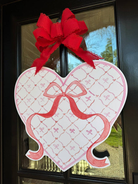 Isabella Heart with Bows Door Hanger