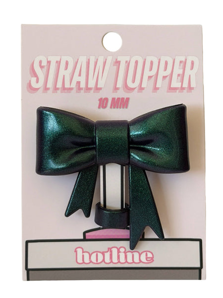 Large Bow Straw Toppers: Mint