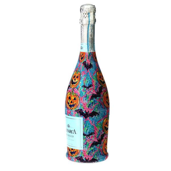 Preppy Halloween Bats Prosecco Bottle Wrap