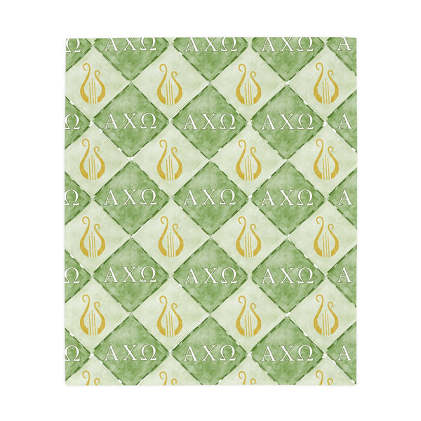 Alpha Chi Omega Flannel Fleece Blanket, Sorority