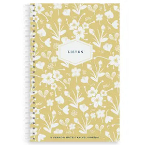 Listen Sermon Notebook Marigold Floral