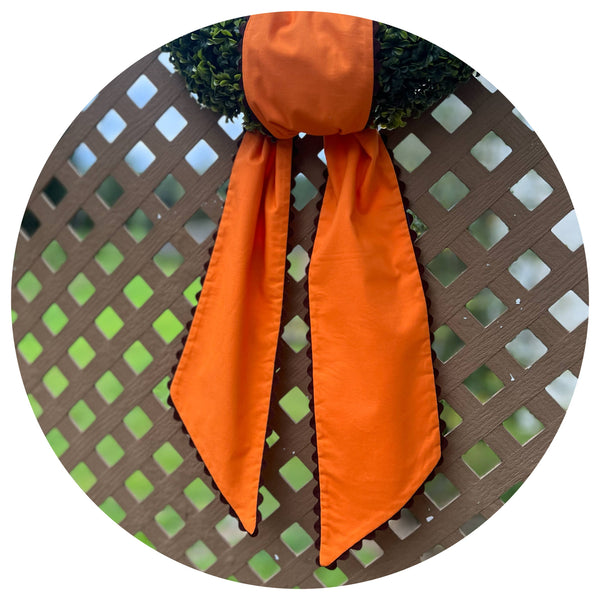 Cotton Sash with Trim: Orange with White trim