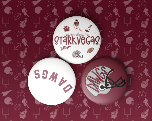 Mississippi State Game Day Buttons | Game Day Pins : DAWGS HELMET