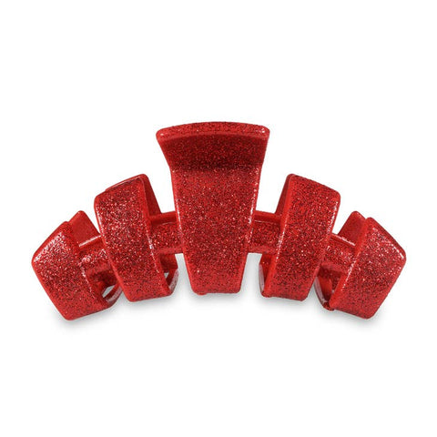 Teletie Large Hair Clip-Red Glitter