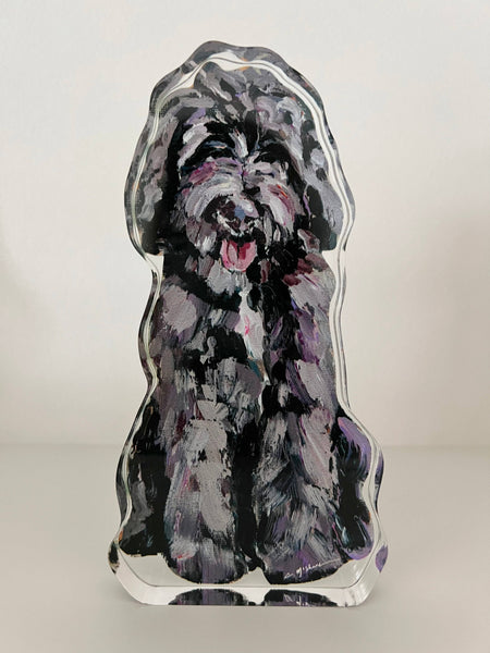 "Golden Doodle Chocolate Shaggy"  acrylic shelfie: Small