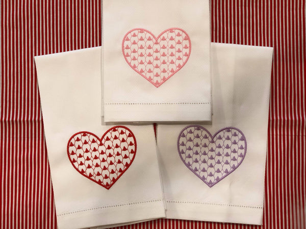 Herend Heart Huck Towel: Pink