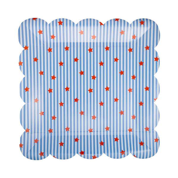 Stripes and Stars Paper Plate - 10"