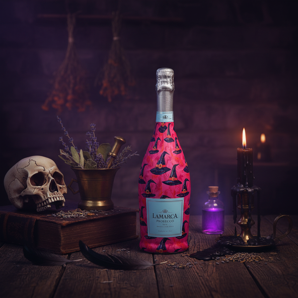 Preppy Halloween Witch Hats Prosecco Bottle Wrap