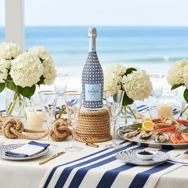 Beau Bottles Navy and White Cane - Prosecco Collection