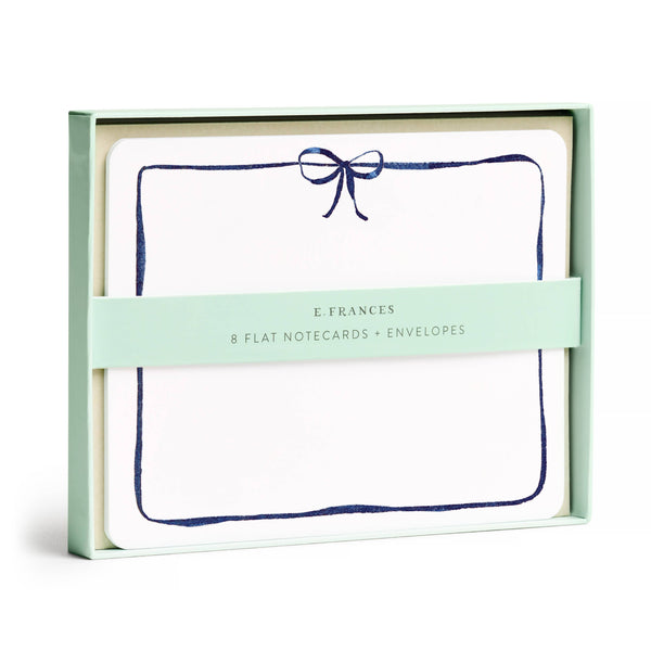 Navy Bow Flat Notes – Boxed Set of 8 Notecards