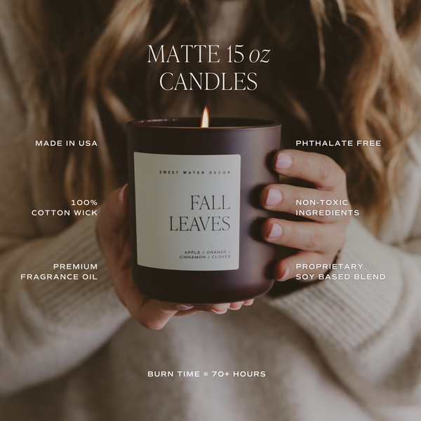 Hello Fall 15 oz Candle, Matte Jar