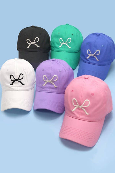 BOW RIBBON BASEBALL HAT CAP Mint