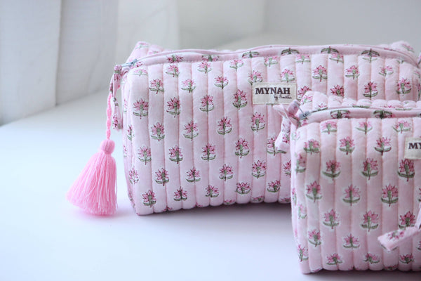 Rosy mist floral travel/make up/organizer/bag-LARGE only