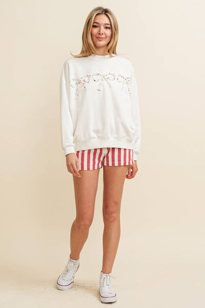 BOW ACCENT PULLOVER TOP