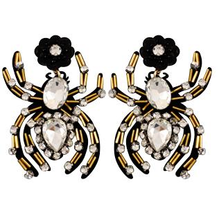 Rhinestone Spider Earrings