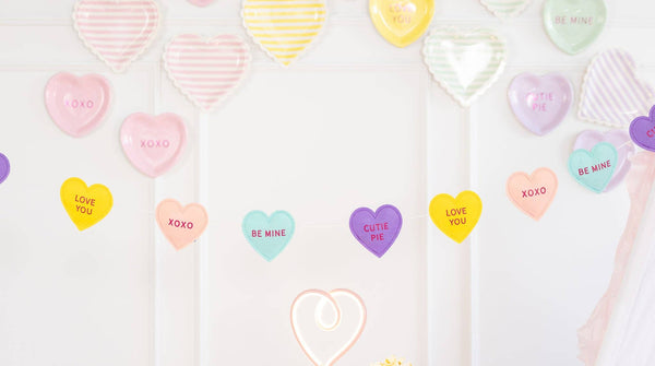 Conversation Hearts Felt Banner