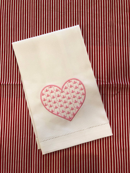 Herend Heart Huck Towel: Pink