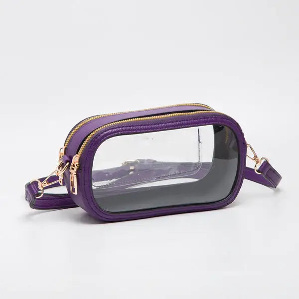 Game Day Stadium Clear Oval Crossbody Bags: Royal blue