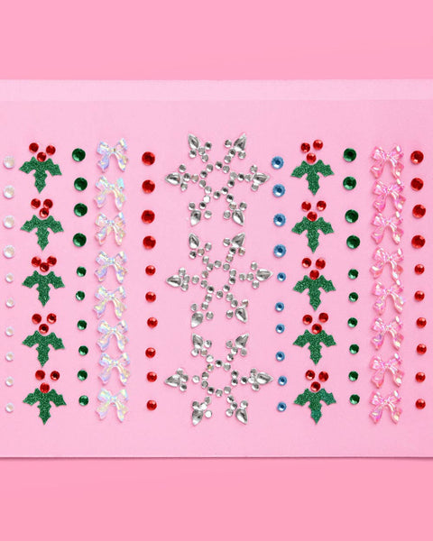 Merry & Bright Gem Set - 89 adhesive face gems, stocking stuffer, christmas gift