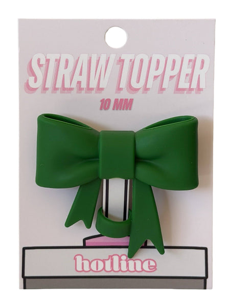 Large Bow Straw Toppers: Mint