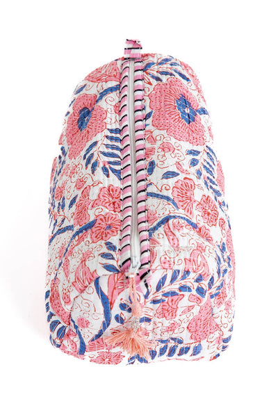 Quilted Makeup/Toiletry Bag Pink & Blue