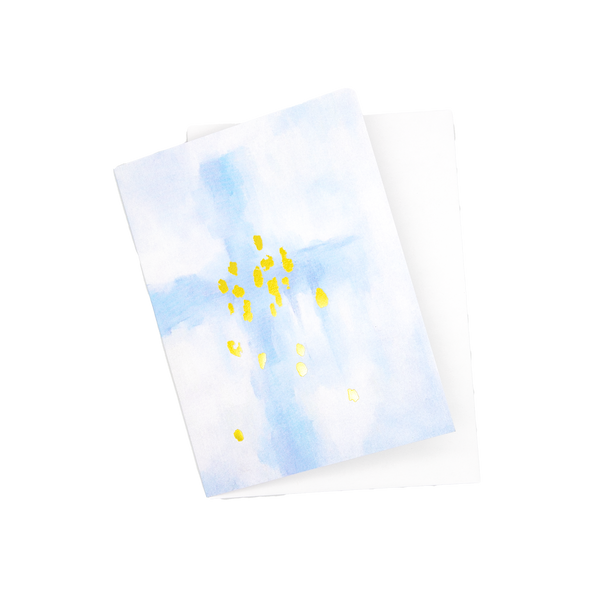 Blue Cross with Gold Foil Notecard Set: Pack of 8