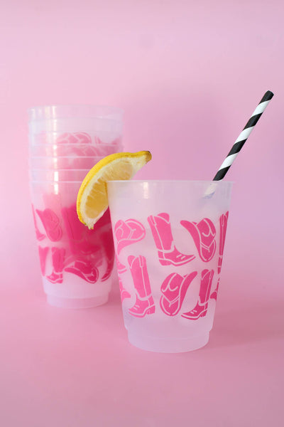 Let's Go Girls Cowgirl Party Cup | Frosted 16oz Set of 8 Cup