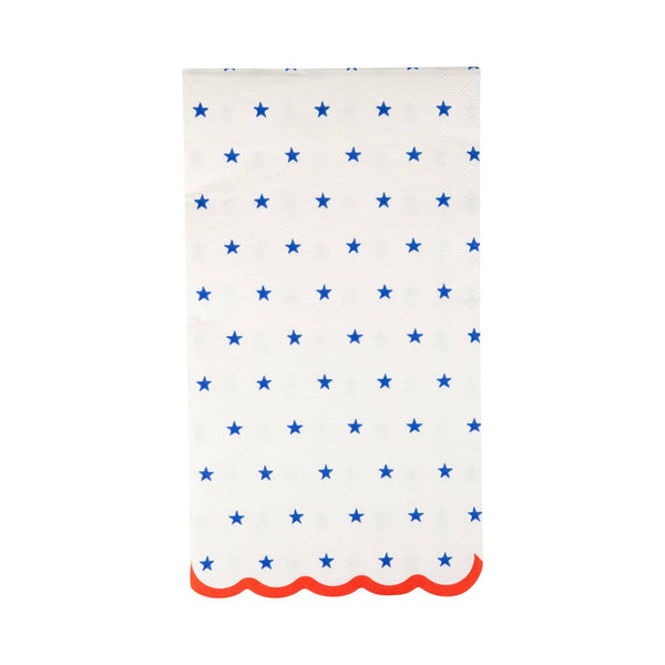 Blue Stars Scallop Guest Napkin (24ct)