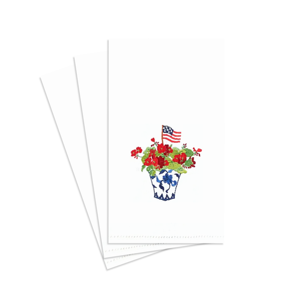 Geraniums Fourth of July Guest Napkins