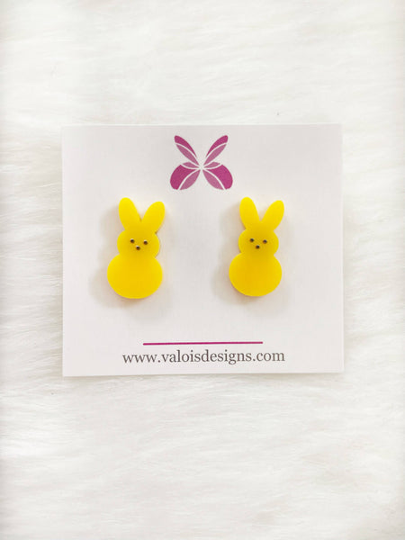 Easter Bunny Peep Stud Earrings: Green