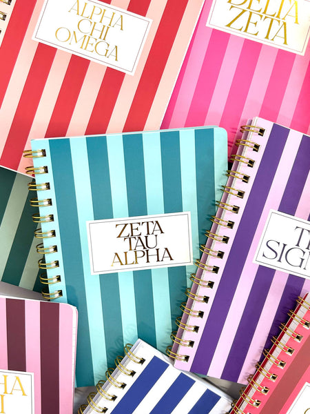 Stripe Sorority Notebook
