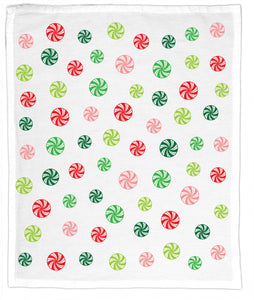 Holiday Peppermints, Organic Cotton Tea Towel