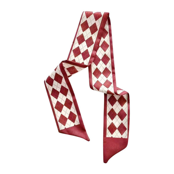 Twilly Satin Gameday Scarf: Crimson Print
