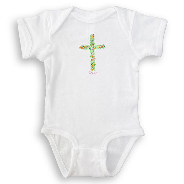 Cross with Flowers: Remove Words / Dishtowel / -