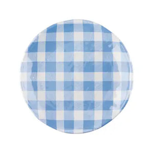 Gingham Blue Melamine 6" Plate