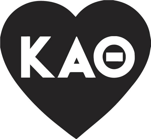 Sorority & Greek Acrylic Heart Pin/ Button: Kappa Delta