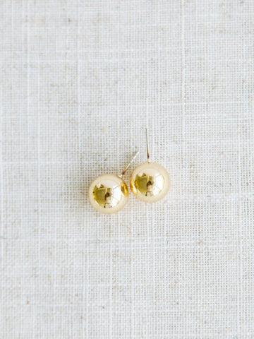 Large Shiny Gold Ball Earrings