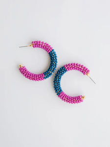 Staci Earrings Plum/Navy