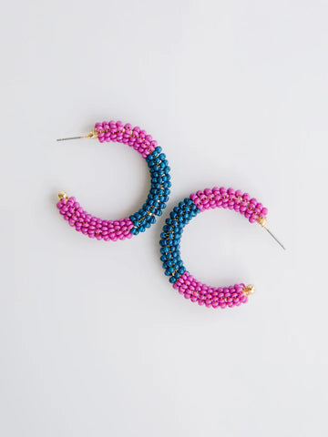 Staci Earrings Plum/Navy