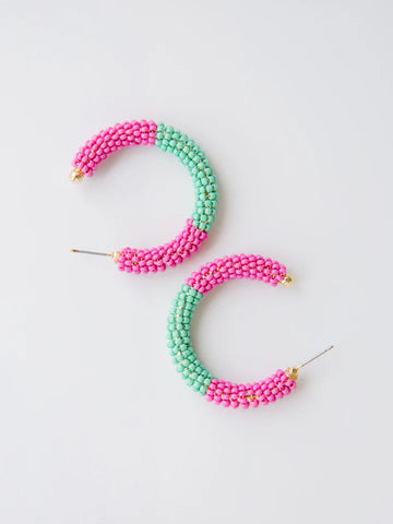 Staci Earrings Teal/Magenta