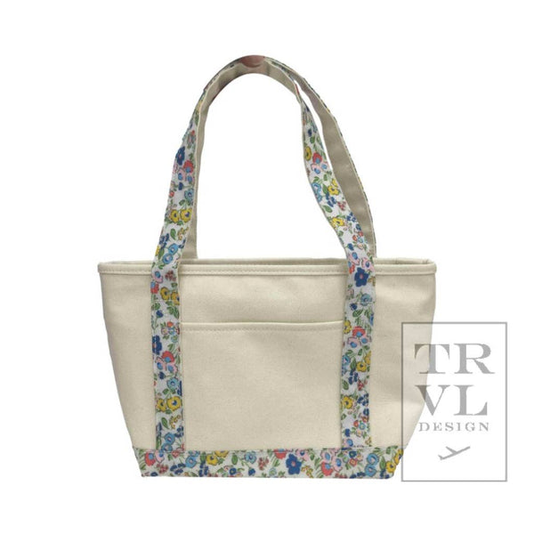 Mini Tote - Coated Canvas Posies Trim
