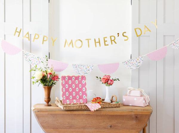 Striped Floral PInk Plate