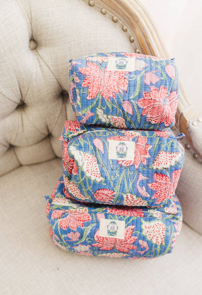 Seascape | Quilted Cosmetic Bags-set of 3