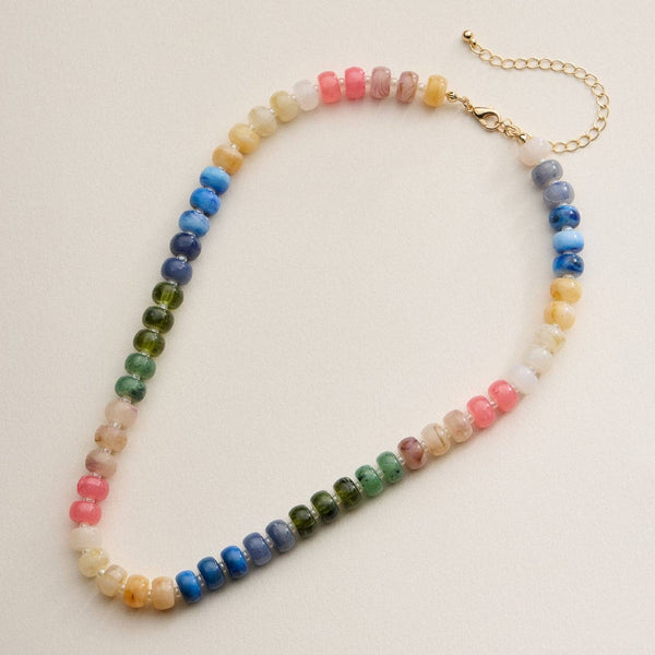 Beaded Necklace: Light Blue