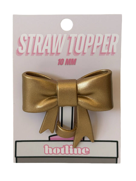 Large Bow Straw Toppers: Mint