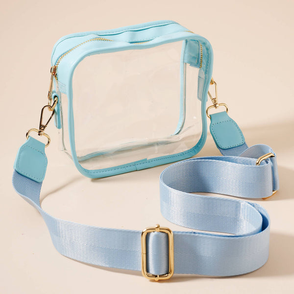 Game Day Clear Crossbody Bag: Silver